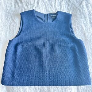 Club Monaco Textured Navy Sleeveless Blouse